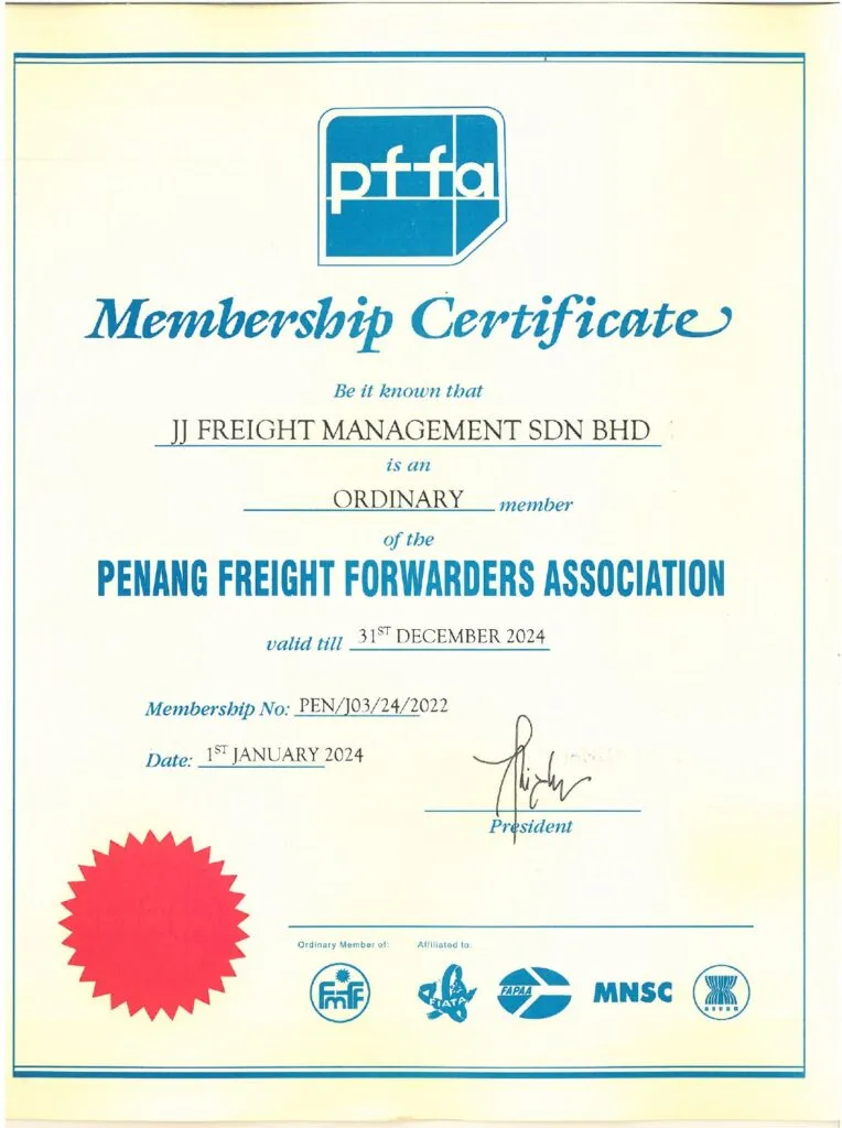 Membership Certificate PFFA JJFM
